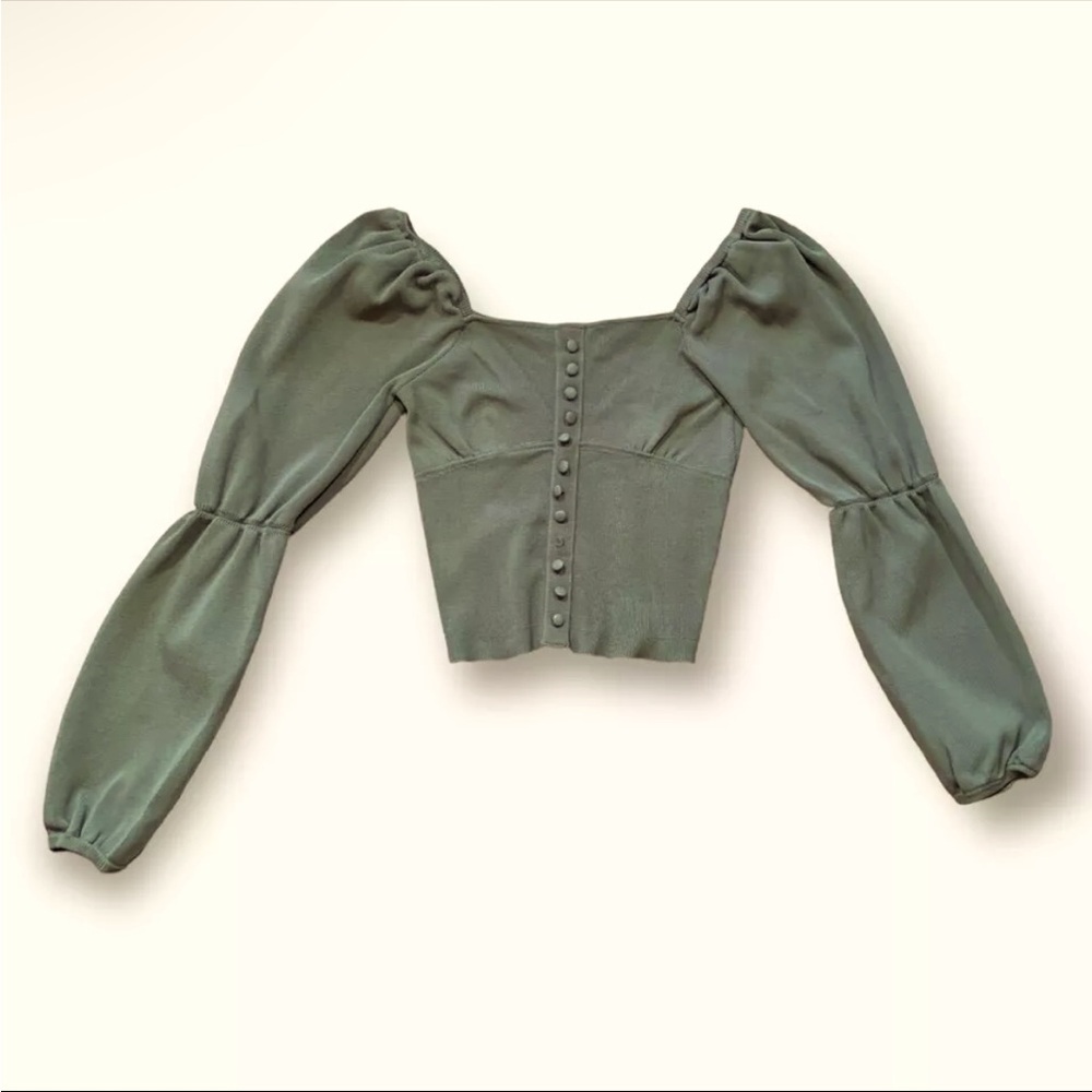 ZARA PUFF SLEEVE KNIT TOP